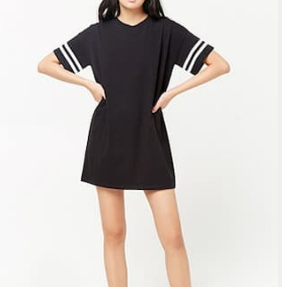 Striped Sleeve T-Shirt Dress